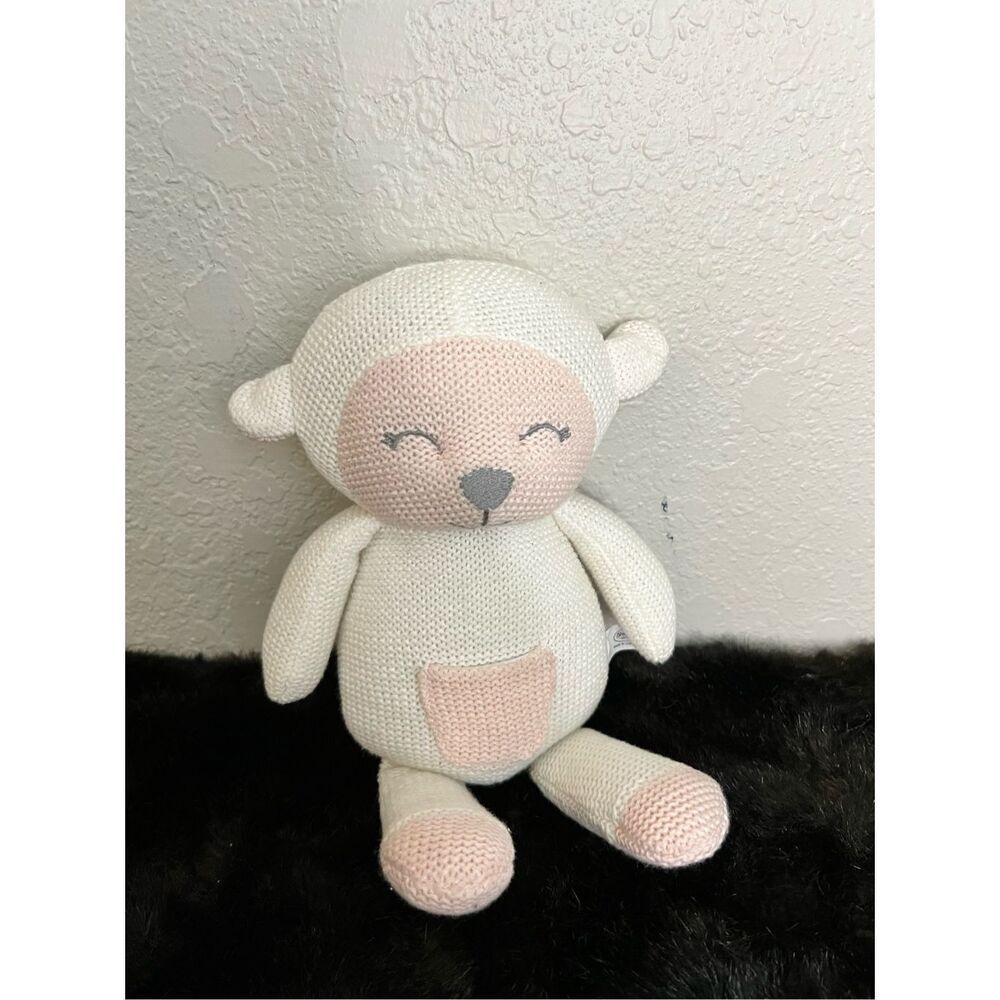 Brownlow Gifts  Cotton Knit Lamb Rattle Baby Plush Lovie